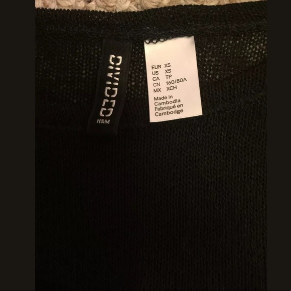 H&M Black Sweater. Lace Trim. See through Size XS - Picture 5 of 6